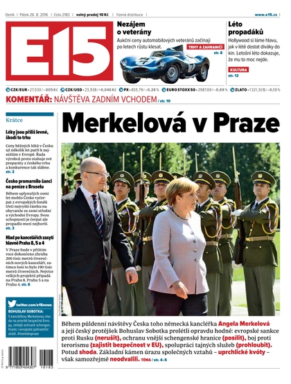 E-magazín E15 26.8.2016 - Czech Media Invest