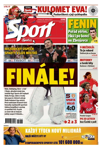 E-magazín Sport - 18.1.2017 - CZECH NEWS CENTER a. s.