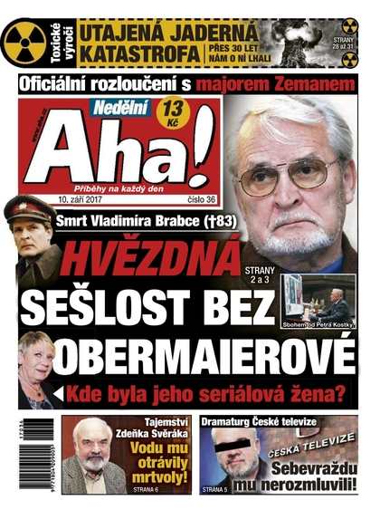 E-magazín Nedělní AHA! - 10.9.2017 - CZECH NEWS CENTER a. s.