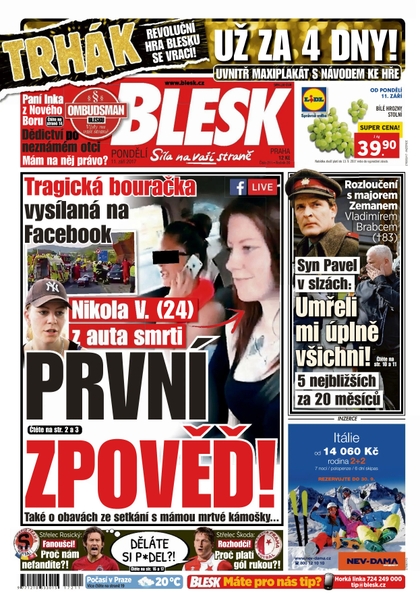 E-magazín Blesk - 11.9.2017 - CZECH NEWS CENTER a. s.