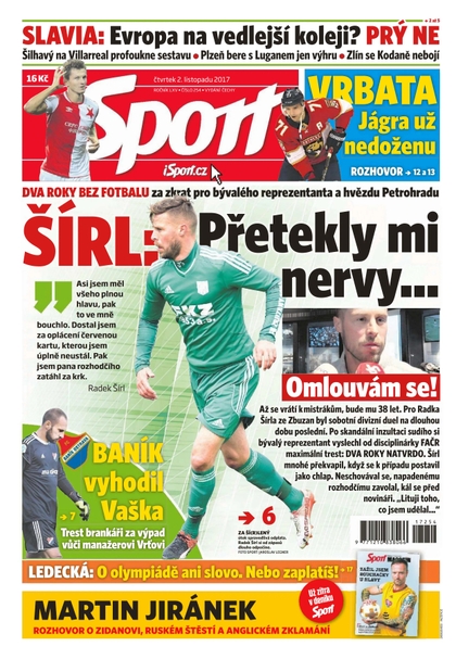 E-magazín Sport - 2.11.2017 - CZECH NEWS CENTER a. s.