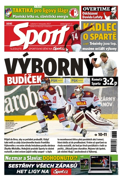 E-magazín Sport - 4.11.2017 - CZECH NEWS CENTER a. s.