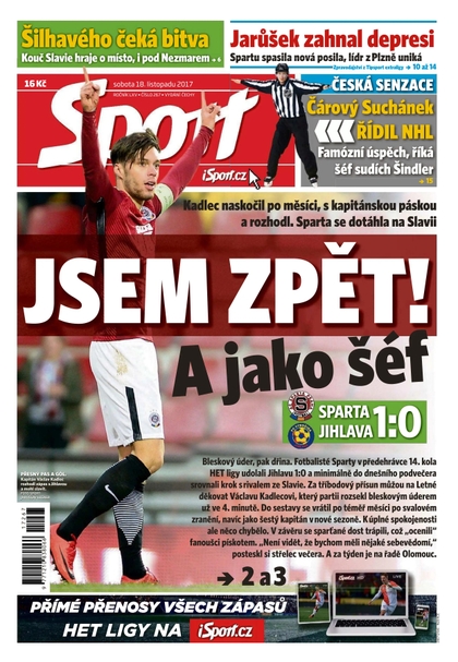 E-magazín Sport - 18.11.2017 - CZECH NEWS CENTER a. s.