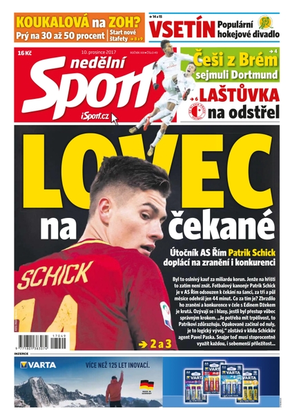 E-magazín Nedělní Sport - 10.12.2017 - CZECH NEWS CENTER a. s.