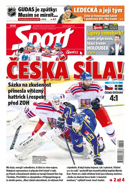 E-magazín Sport - 18.12.2017 - CZECH NEWS CENTER a. s.