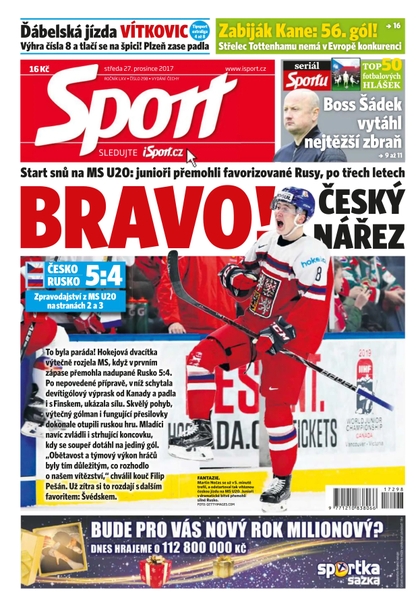 E-magazín Sport - 27.12.2017 - CZECH NEWS CENTER a. s.
