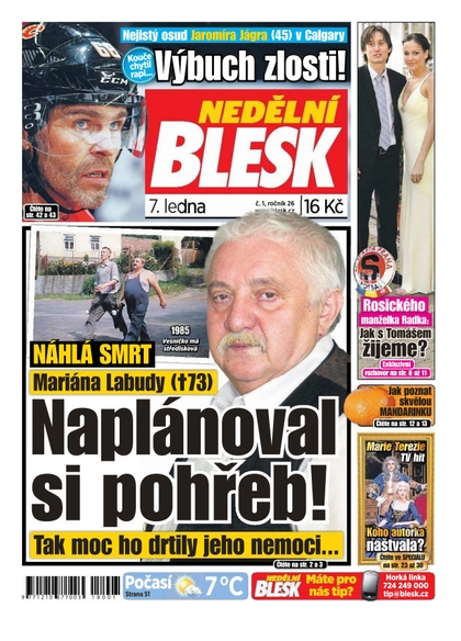 E-magazín Nedělní Blesk - 7.1.2018 - CZECH NEWS CENTER a. s.