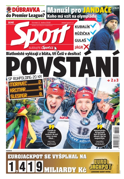 E-magazín Sport - 11.1.2018 - CZECH NEWS CENTER a. s.