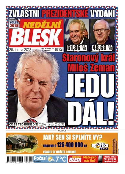 E-magazín Nedělní Blesk - 28.1.2018 - CZECH NEWS CENTER a. s.