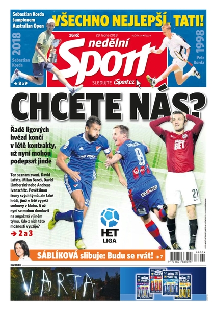 E-magazín Nedělní Sport - 28.1.2018 - CZECH NEWS CENTER a. s.