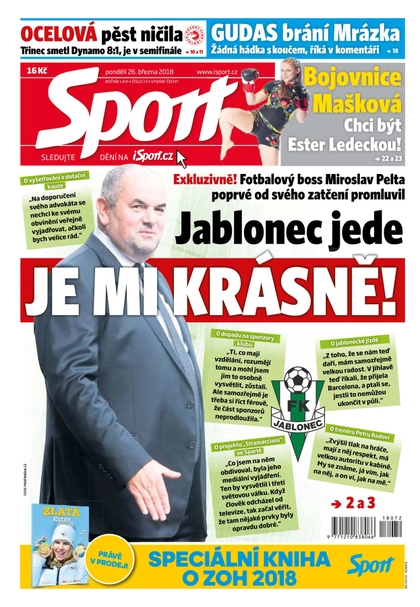 E-magazín Sport - 26.3.2018 - CZECH NEWS CENTER a. s.