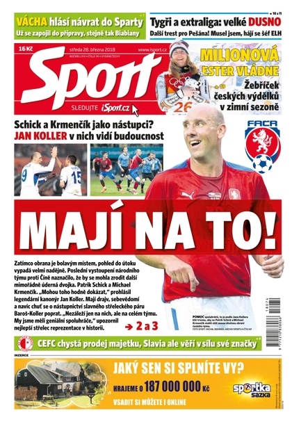 E-magazín Sport - 28.3.2018 - CZECH NEWS CENTER a. s.