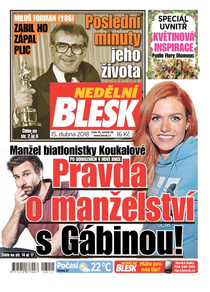 E-magazín Nedělní Blesk - 15.4.2018 - CZECH NEWS CENTER a. s.