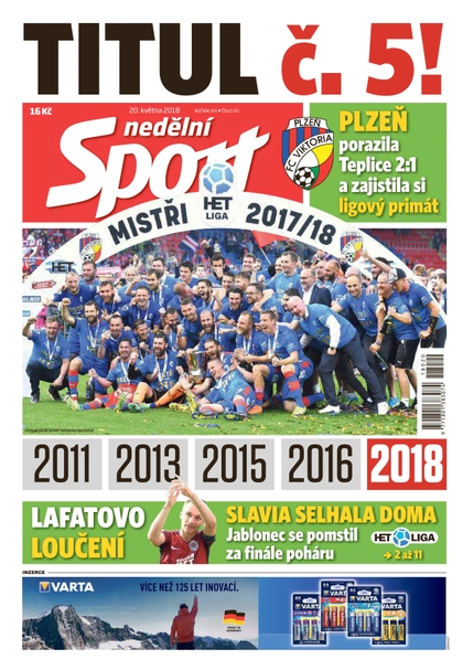 E-magazín Nedělní Sport - 20.5.2018 - CZECH NEWS CENTER a. s.