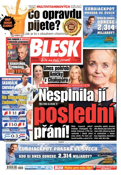 E-magazín Blesk - 22.6.2018 - CZECH NEWS CENTER a. s.