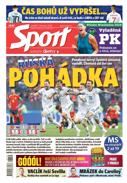 E-magazín Sport - 2.7.2018 - CZECH NEWS CENTER a. s.