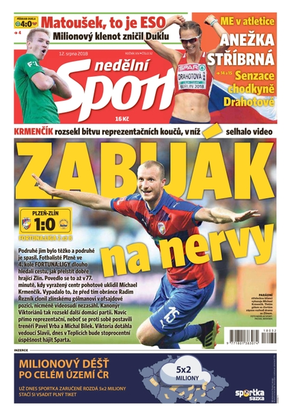 E-magazín Nedělní Sport - 12.8.2018 - CZECH NEWS CENTER a. s.