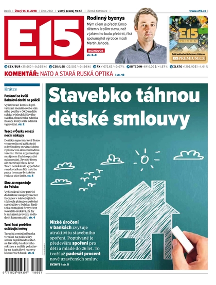 E-magazín E15 - 14.8.2018 - CZECH NEWS CENTER a. s.