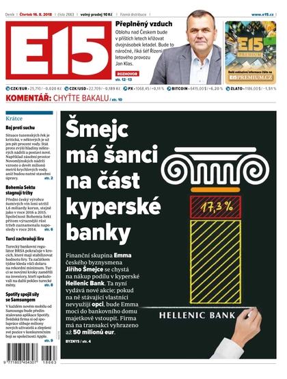 E-magazín E15 - 16.8.2018 - CZECH NEWS CENTER a. s.