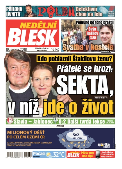 E-magazín Nedělní Blesk - 19.8.2018 - CZECH NEWS CENTER a. s.