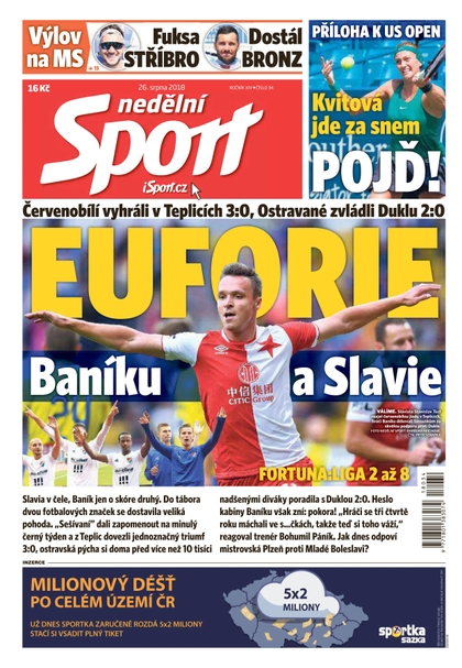 E-magazín Nedělní Sport - 26.8.2018 - CZECH NEWS CENTER a. s.
