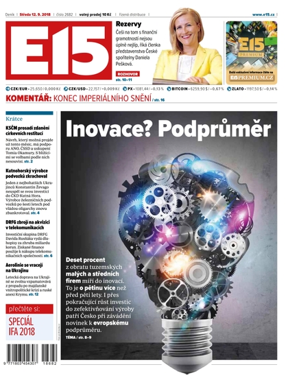 E-magazín E15 - 12.9.2018 - CZECH NEWS CENTER a. s.