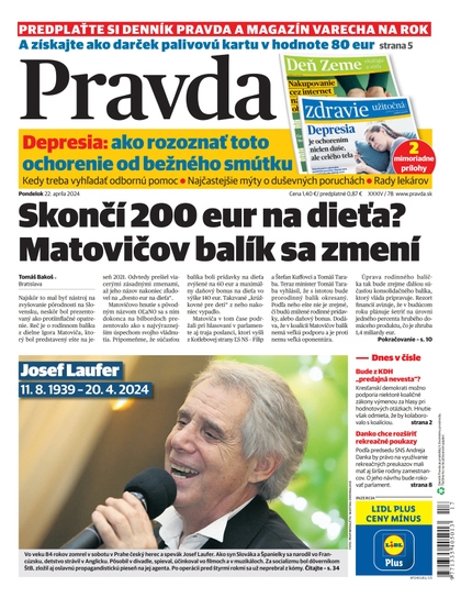 E-magazín Denník Pravda 22. 04. 2024 - OUR MEDIA SR a. s.