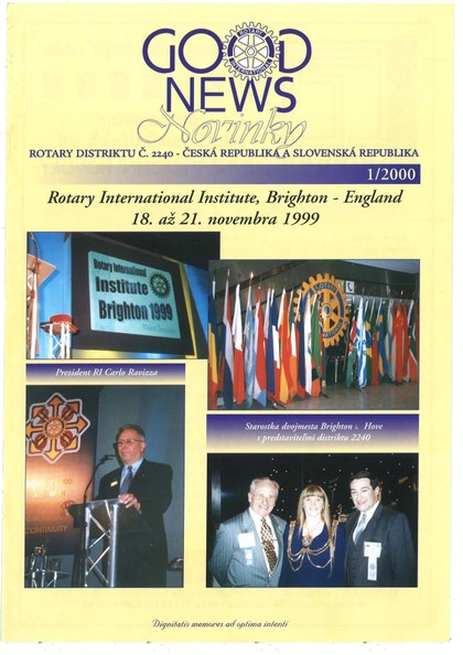 E-magazín Rotary Good News č. 1 / 2000 - ROTARY INTERNATIONAL DISTRIKT 2240 ČESKÁ REPUBLIKA A SLOVENSKÁ REPUBLIKA, mezinárodní nezisková organizace