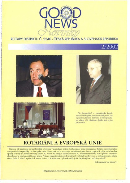 E-magazín Rotary Good News č. 2 / 2000 - ROTARY INTERNATIONAL DISTRIKT 2240 ČESKÁ REPUBLIKA A SLOVENSKÁ REPUBLIKA, mezinárodní nezisková organizace