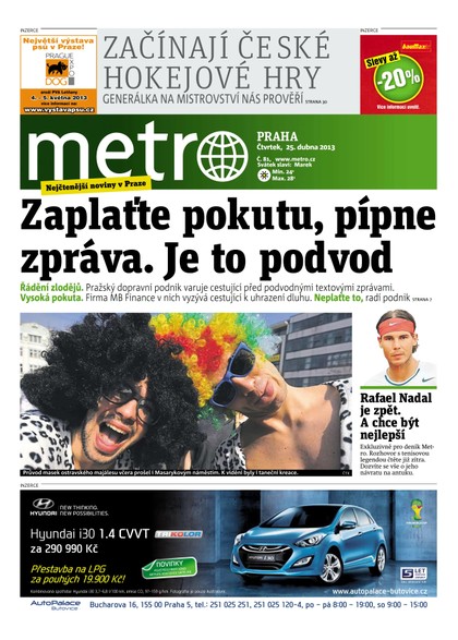 E-magazín METRO 25.4.2013 - deník METRO