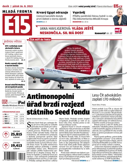 E-magazín E15 16.8.2013 - Czech Media Invest