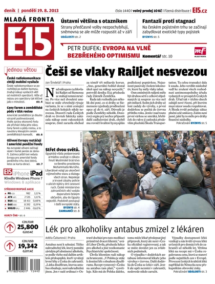 E-magazín E15 19.8.2013 - Czech Media Invest