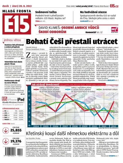 E-magazín E15 20.8.2013 - Czech Media Invest