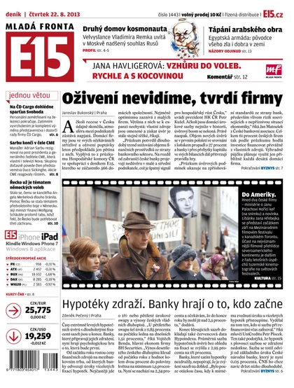 E-magazín E15 22.8.2013 - Czech Media Invest