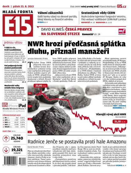 E-magazín E15 23.8.2013 - Czech Media Invest