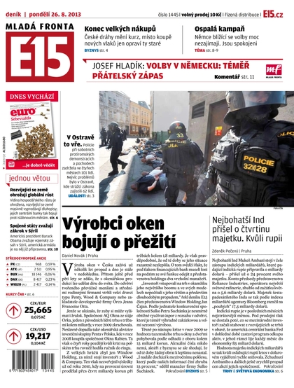 E-magazín E15 26.8.2013 - Czech Media Invest