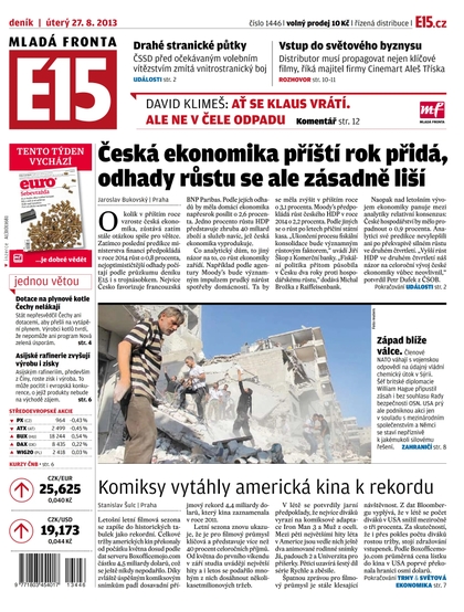E-magazín E15 27.8.2013 - Czech Media Invest