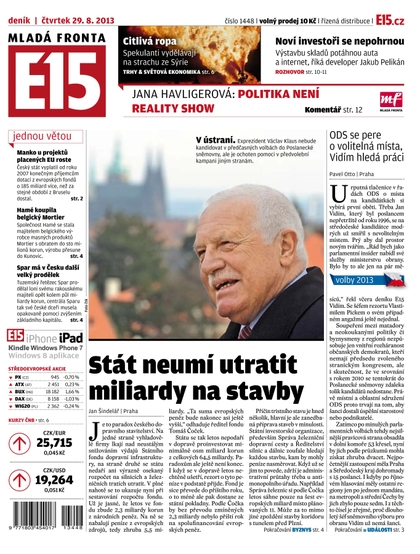E-magazín E15 29.8.2013 - Czech Media Invest