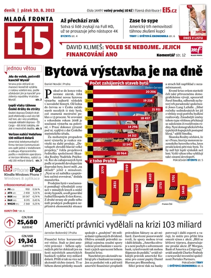 E-magazín E15 30.8.2013 - Czech Media Invest