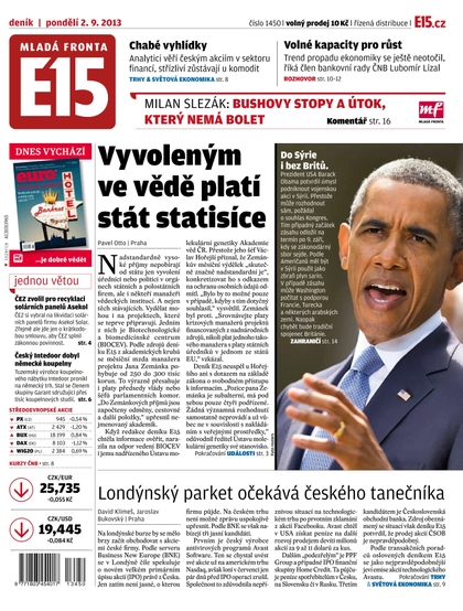 E-magazín E15 2.9.2013 - Czech Media Invest