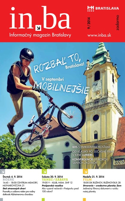 E-magazín In.ba 9/2014 - Redakcia magazínu in.ba, Oddelenie marketingu a vzťahov s verejnosťou Kancelária primátora Hlavného mesta SR Bratislava