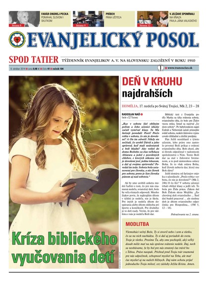 E-magazín Evanjelický posol spod Tatier č. 41/2014 - TRANOSCIUS a.s.