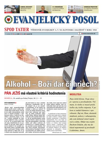 E-magazín Evanjelický posol spod Tatier - TRANOSCIUS a.s.