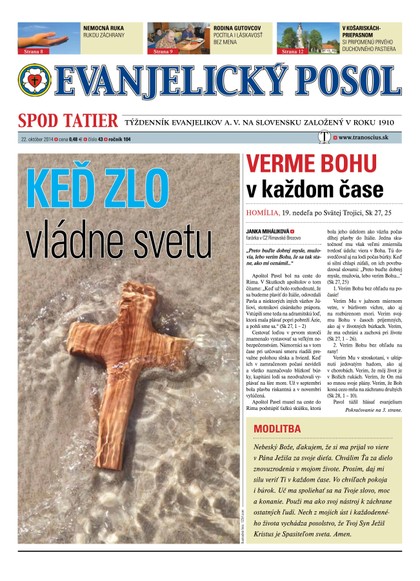 E-magazín Evanjelický posol spod tatier č. 43/2014 - TRANOSCIUS a.s.