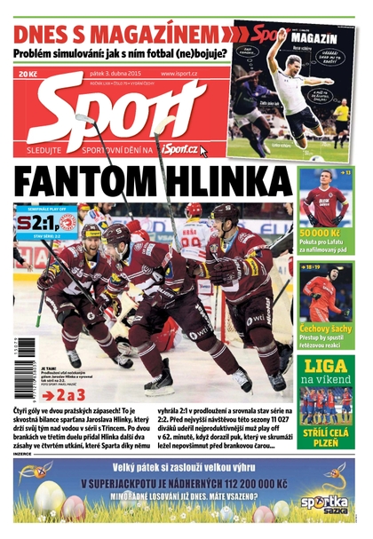 E-magazín Sport - 3.4.2015 - CZECH NEWS CENTER a. s.