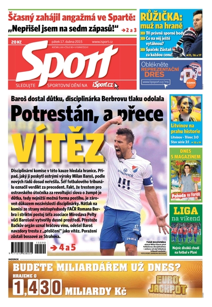 E-magazín Sport -- 17.4.2015 - CZECH NEWS CENTER a. s.
