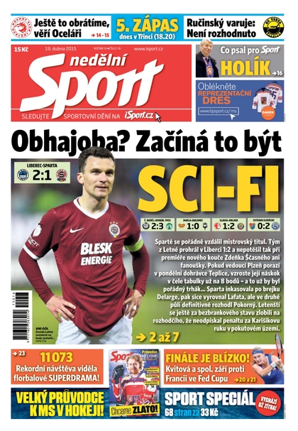 E-magazín Nedělní Sport- 19.4.2015 - CZECH NEWS CENTER a. s.