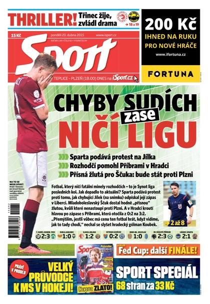 E-magazín Sport - 20.4.2015 - CZECH NEWS CENTER a. s.