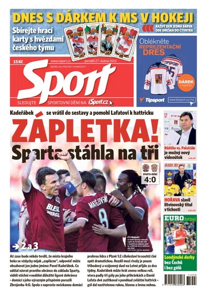 E-magazín Sport - 27.4.2015 - CZECH NEWS CENTER a. s.
