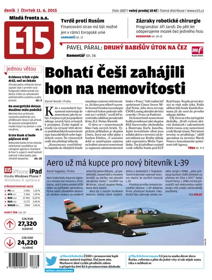 E-magazín E15 11.6.2015 - Czech Media Invest